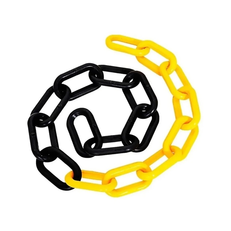 Corrente plast grande amarelo/preto PLASTCOR